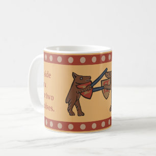 Two Medieval Wolves Coffee Mug