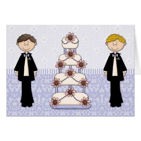 Two Men and A Wedding Cake Card