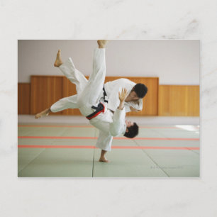 Two Men Competing in a Judo Match 3 Postcard