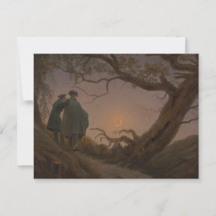 Two Men Contemplating the Moon, by Friedrich: Postcard
