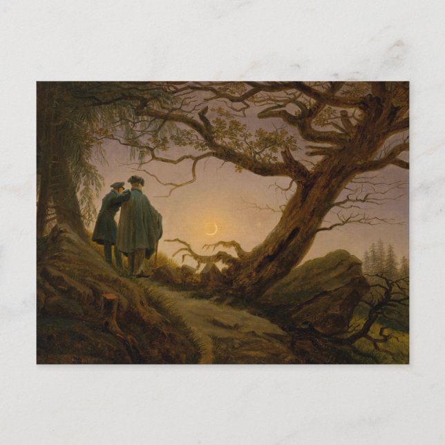Two Men Contemplating the Moon Postcard (Front)