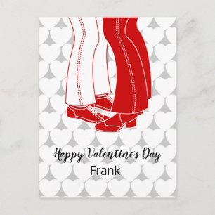Two men kissing on Valentine's Day Postcard
