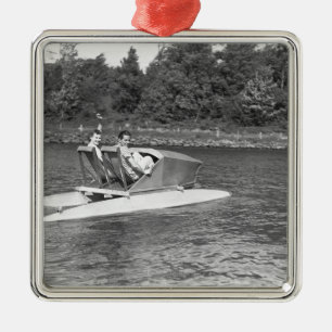 Two Men Metal Tree Decoration