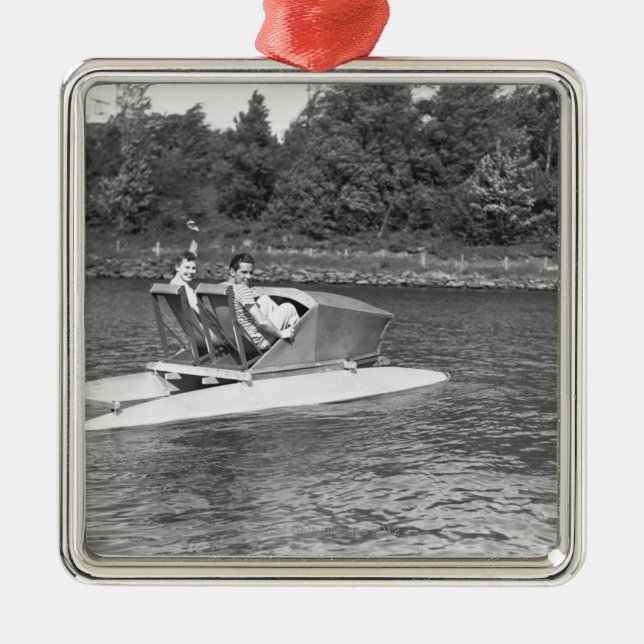 Two Men Metal Tree Decoration (Front)