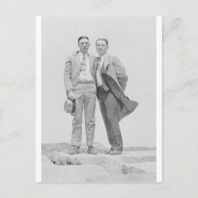 Two Men on Rocks Postcard (Front)