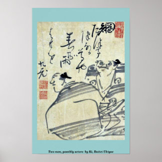 Two men, possibly actors  by Ki, Baitei Ukiyoe Poster