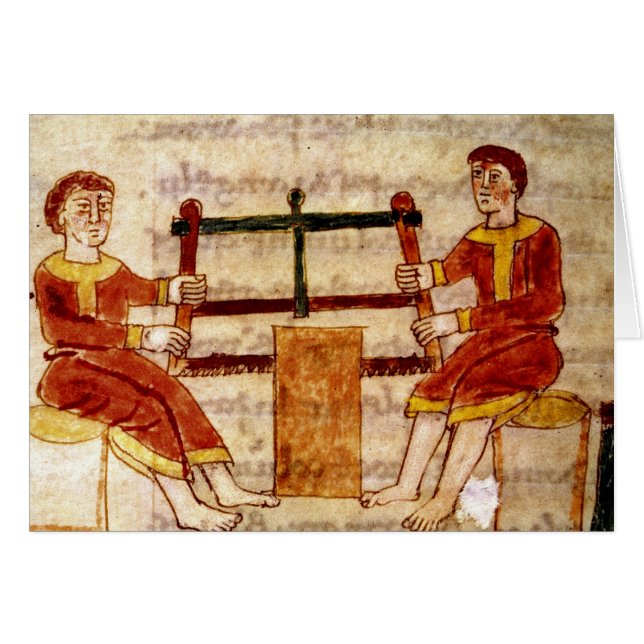 Two Men Sawing Wood, from 'De Universo' (Front Horizontal)