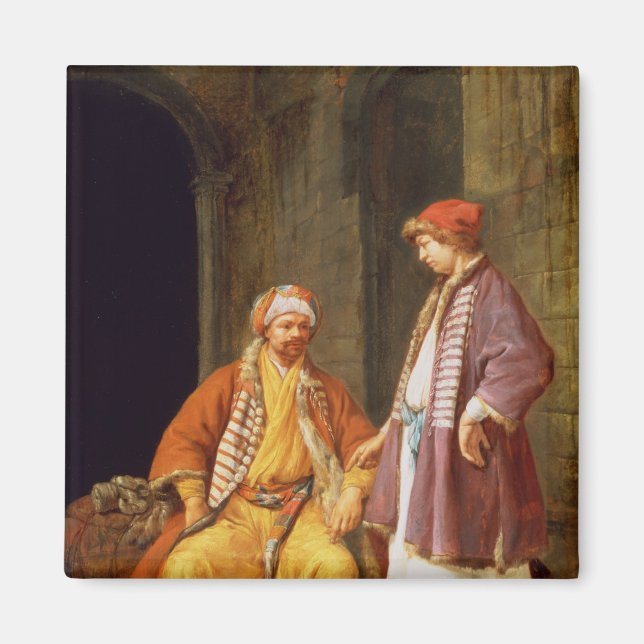 Two Merchants Conversing Magnet (Front)