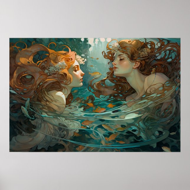 Two mermaids talking poster (Front)