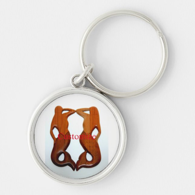 Two mermaids Thunder_Cove Key Ring (Front)