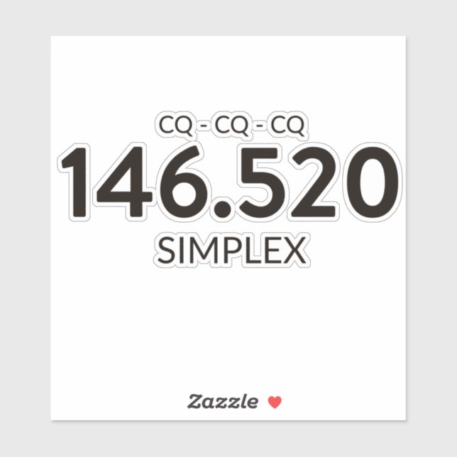 Two Metre Simplex Ham Radio Frequency (Sheet)