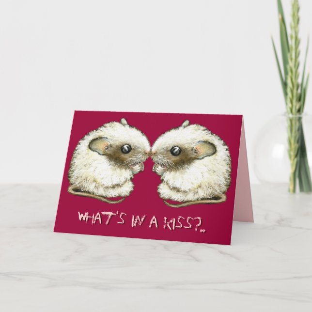 two mice kissing holiday card (Front)