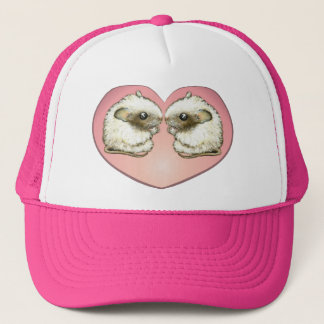 Two mice kissing trucker hat