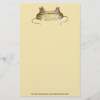 Two Mice with Parchment- Customisable Stationery