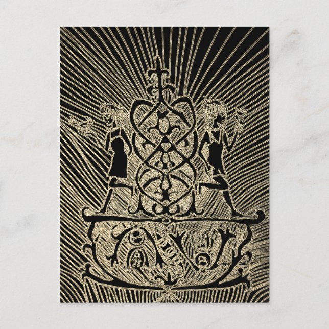Two mirrored figures are placed back to back postcard (Front)