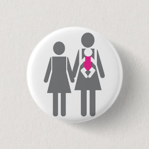 Two Moms and a Daughter 3 Cm Round Badge