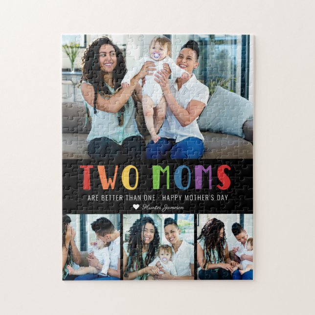 Two Moms Are Better Than One | Mother's Day Photo Jigsaw Puzzle (Vertical)