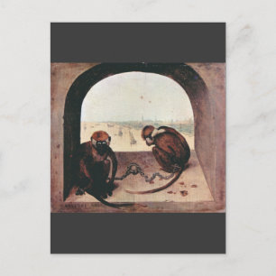 Two monkeys by Pieter Bruegel Postcard