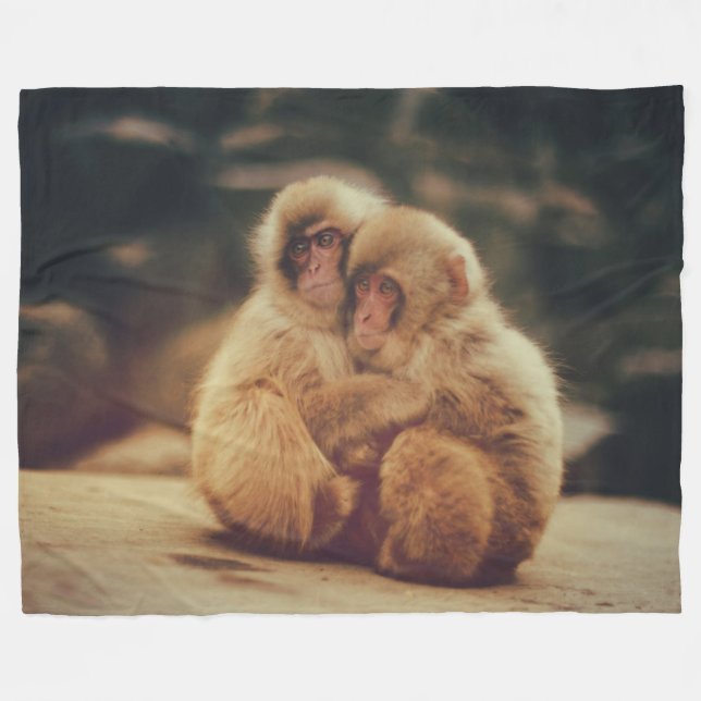 TWO MONKEYS FLEECE BLANKET (Front (Horizontal))