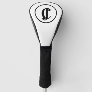 Two Monogrammed Initials Black and White Golf Head Cover