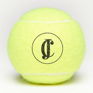 Two Monogrammed Initials Tennis Balls
