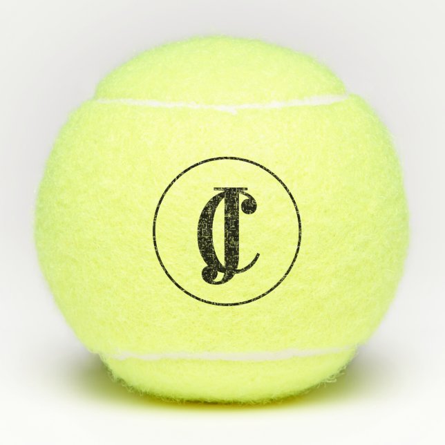 Two Monogrammed Initials Tennis Balls (Front)