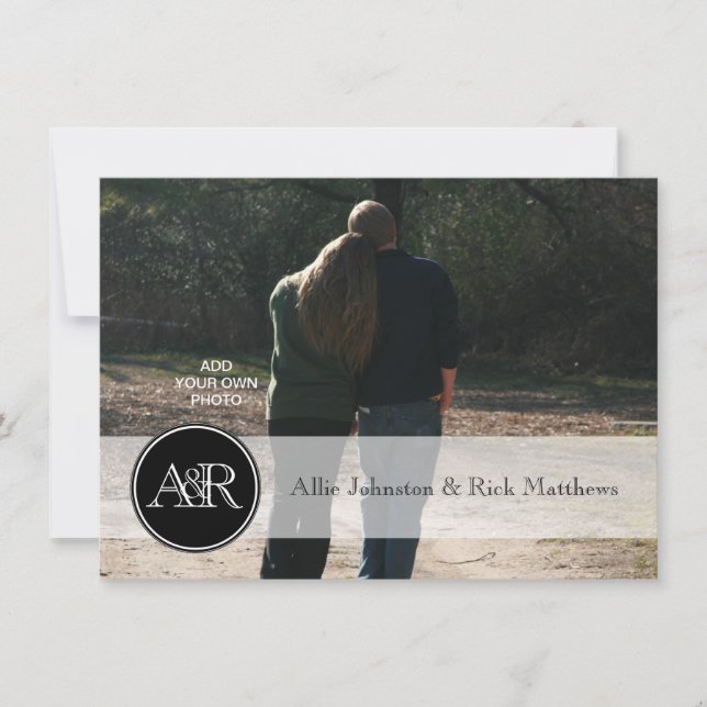 Two Monograms Photo Wedding Invitations (Front)