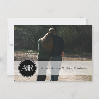 Two Monograms Photo Wedding Invitations