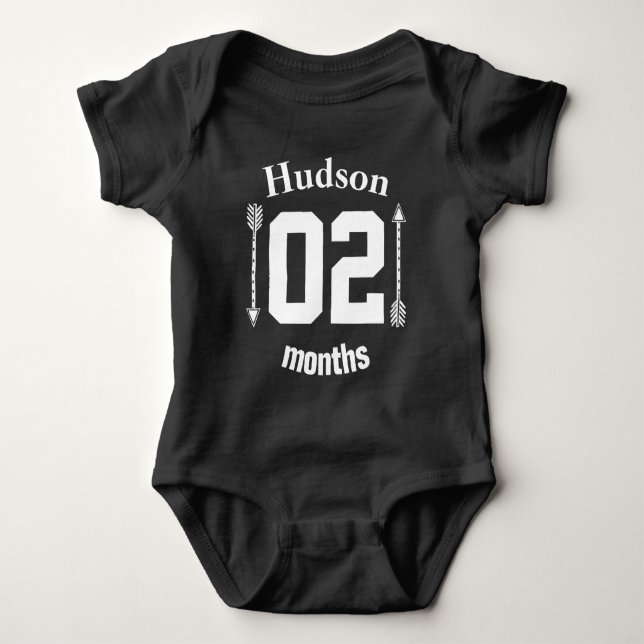 Two Months Old Arrows Baby Boy Personalised Bodysuit (Front)