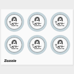 Two months rainbows and polka dots baby milestone classic round sticker