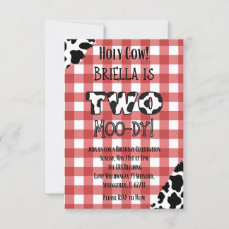 Two Moody Farm Theme Birthday Party Invitation