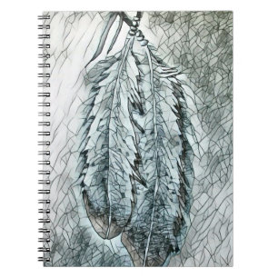 Two Mosaic Eagle Feathers Notebook