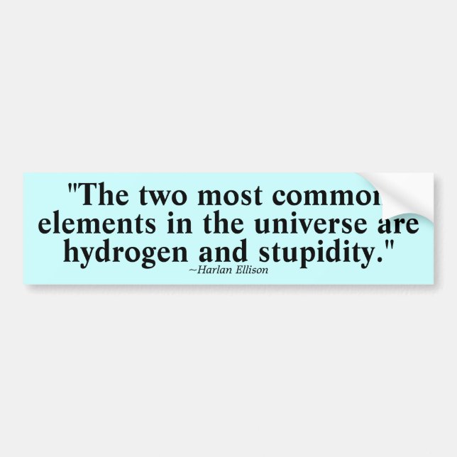 Two most common elements bumper sticker (Front)