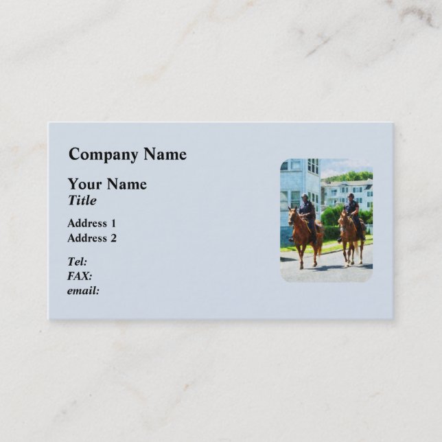 Two Mounted Police Business Card (Front)