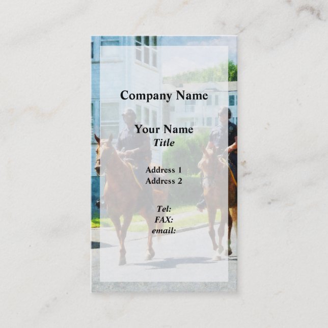 Two Mounted Police Business Card (Front)