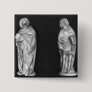 Two Mourners 15 Cm Square Badge