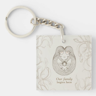 Two mums baby shower key ring
