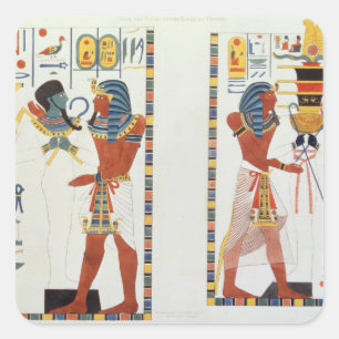 Two Murals from the Tombs of the Kings of Thebes, Square Sticker