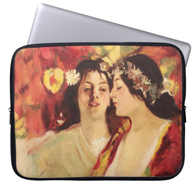 Two Muses of Spring (by Stefan Luchian) Laptop Sleeve (Front)