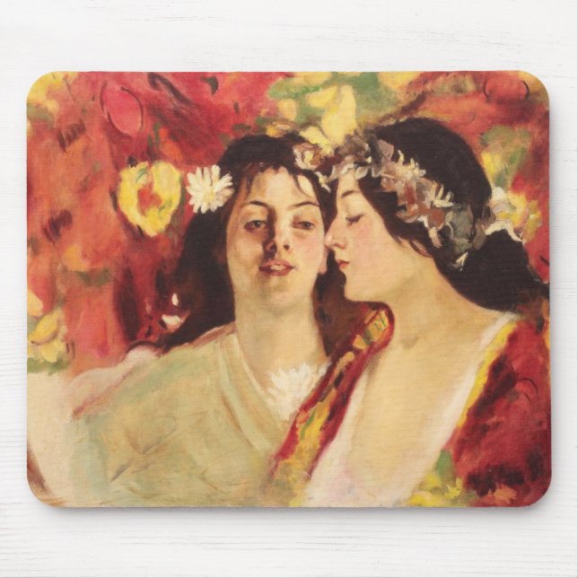 Two Muses of Spring (by Stefan Luchian) Mouse Mat (Front)