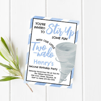 Two-Nado Tornado Second Birthday Party Inivitation Invitation