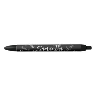Two names couple pattern monogram black grey white black ink pen