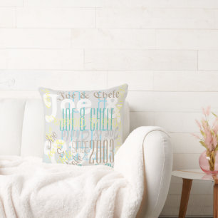 Two Names Custom Polyester Throw Pillow 20" x 20"