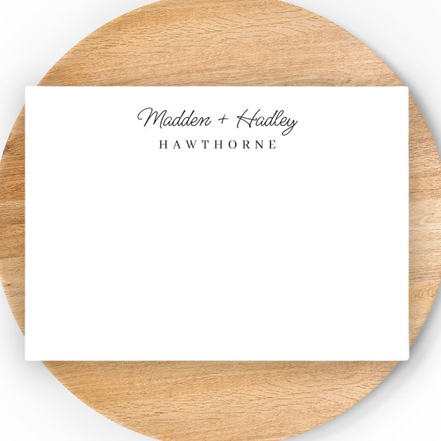 Two Names Monogram Elegant Couple Stationery Card (Creator Uploaded)