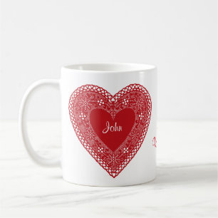 Two Names-Two Hearts Be My Valentine Coffee Mug