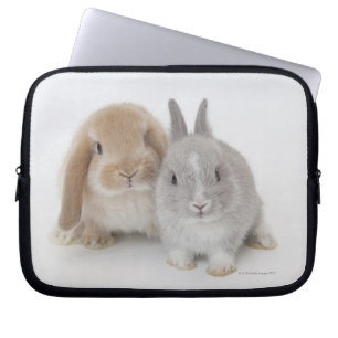 Two Netherland Dwarf and Holland Lop bunnies Laptop Sleeve