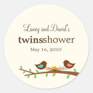 Two New Eggs Favour Sticker or Gift Tag Stickers