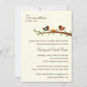 Two New Eggs Twins Baby Shower Invitation