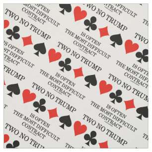 Two No Trump Most Difficult Contract Bridge Humour Fabric
