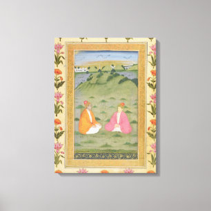 Two nobles seated in a landscape, from the Small C Canvas Print